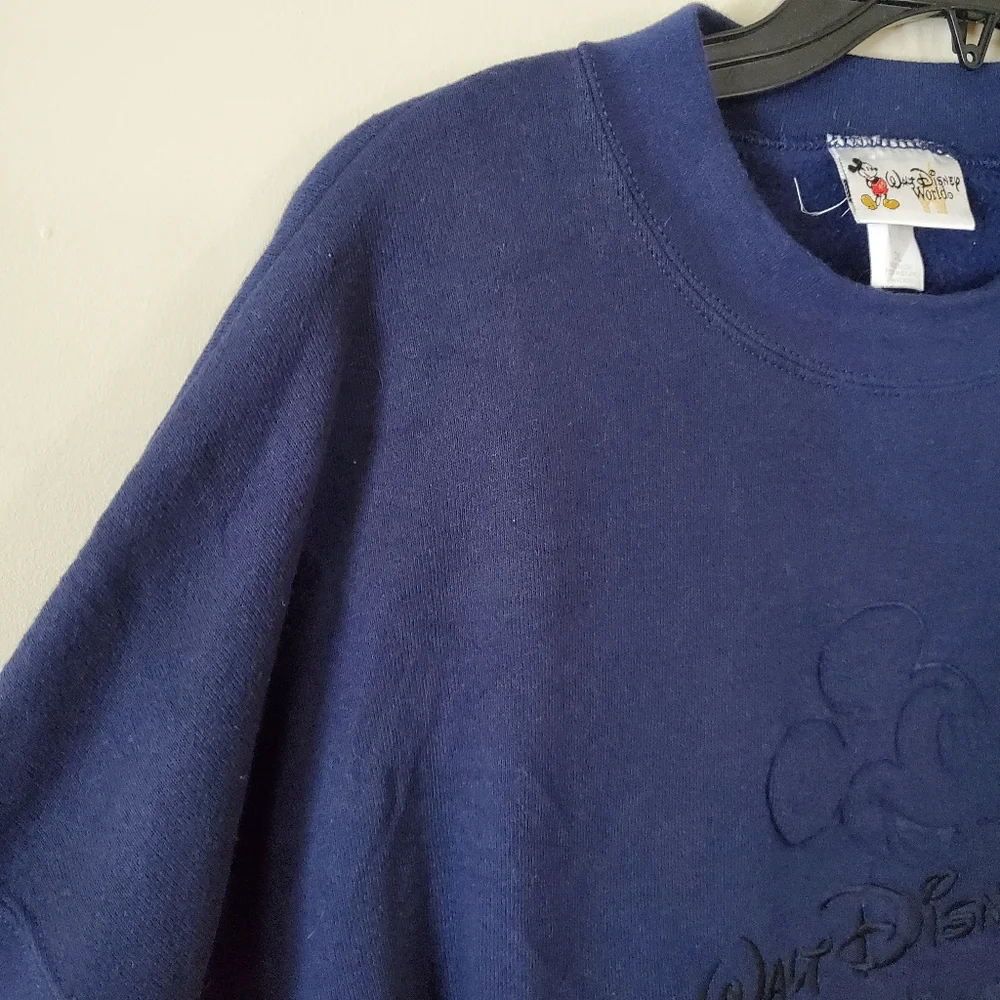 Vintage Walt Disney World Crewneck Pullover Navy Blue Embroider Sweater Size 3XL - Picture 5 of 7